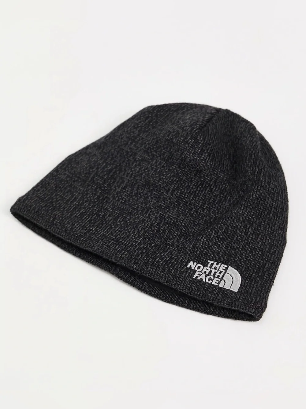The North Face Men's Jim Beanie Dark Heather Gray Ribbed Knit